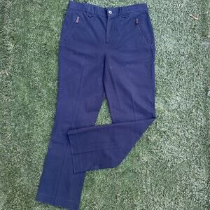 Lauren Ralph Lauren Canvas Saddle Pants Leather Zip Pockets Classic Trousers 8P